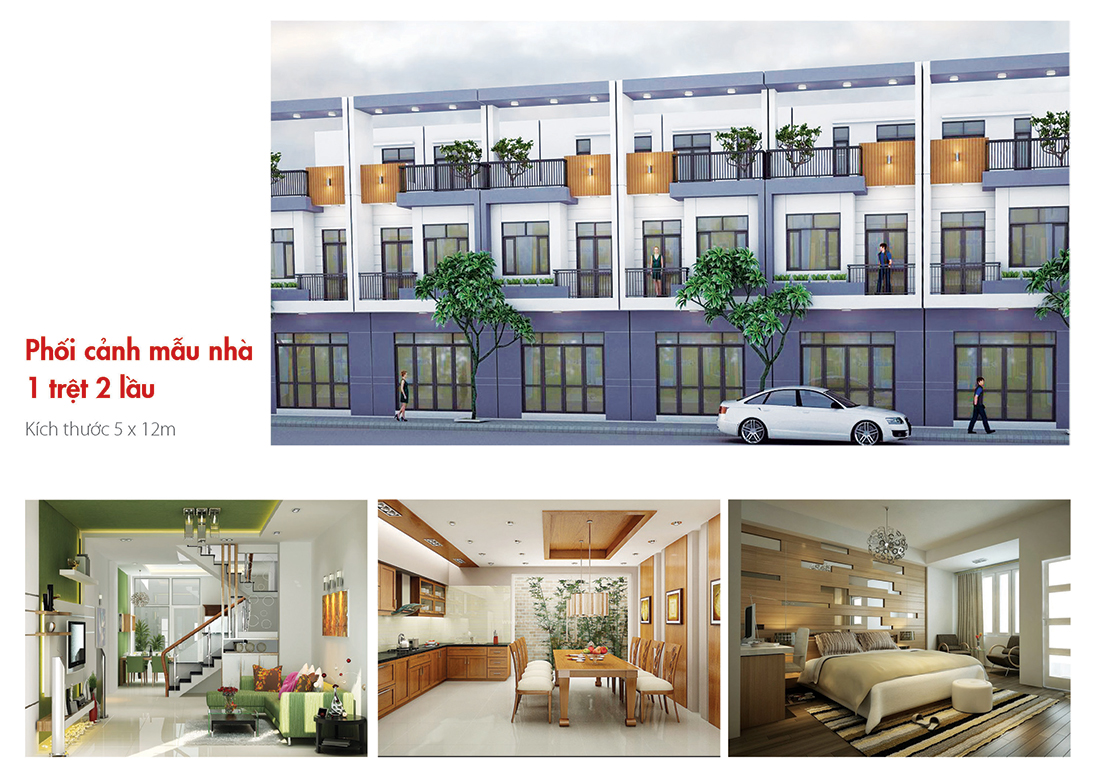 Phối cảnh mẫu nhà 1 trệt 2 lầu
