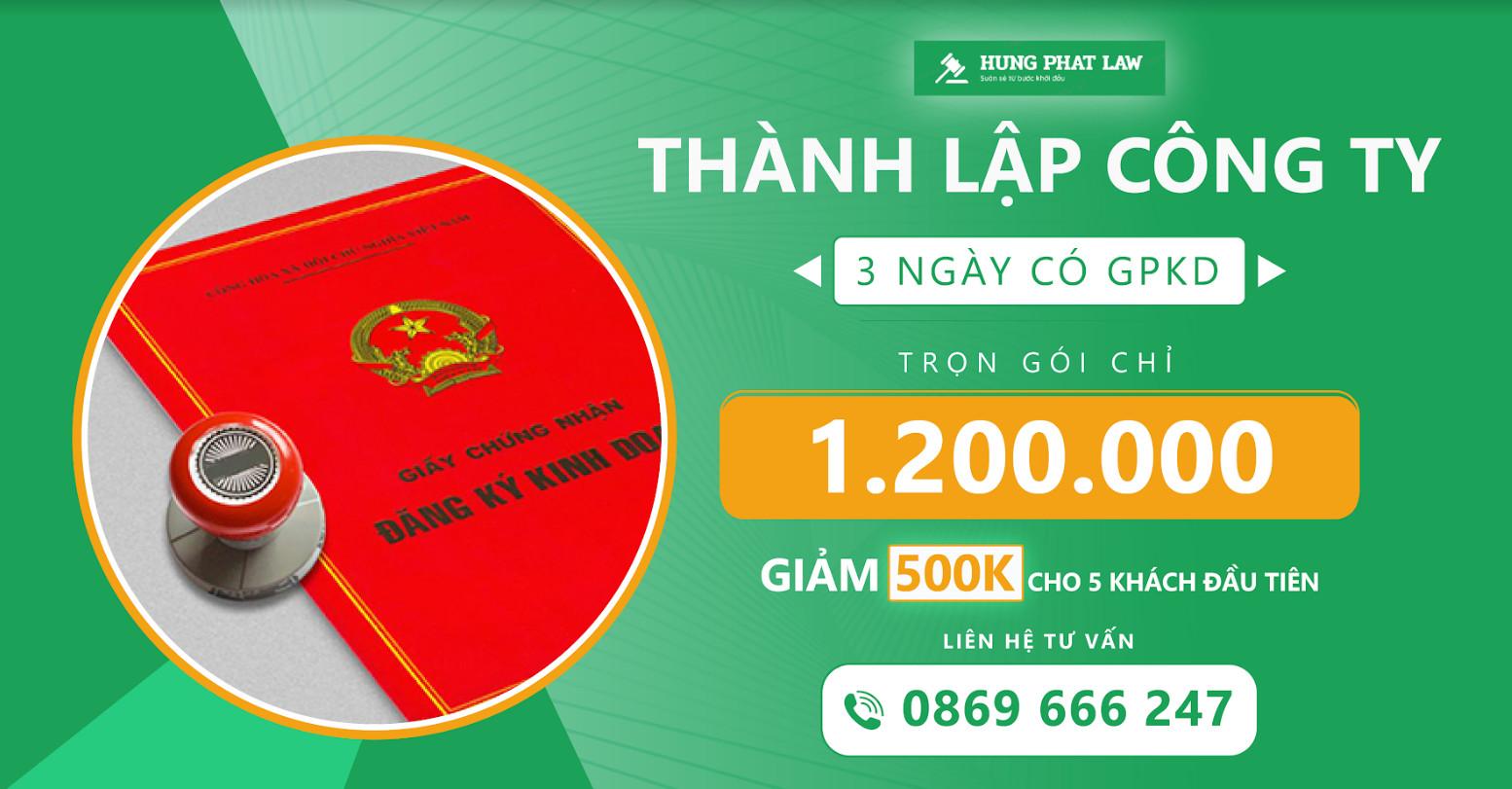 Bảng giá + Chi phí dịch vụ thành lập công ty trọn gói TPHCM – Luật Hùng Phát