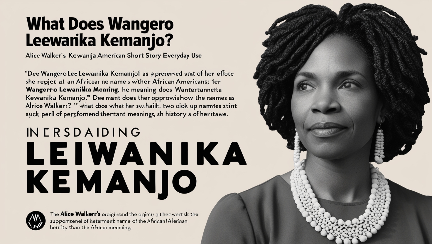 What Does Wangero Leewanika Kemanjo Meaning​