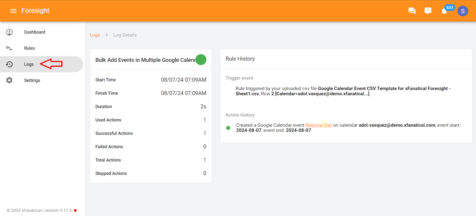 Bulk create Google Groups using Foresight - Rule History