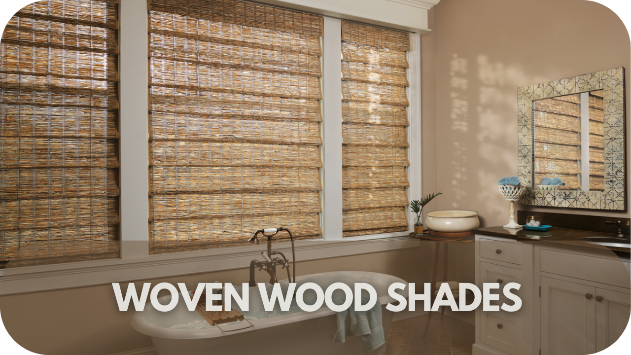 Woven wood shades for a natural coastal vibe