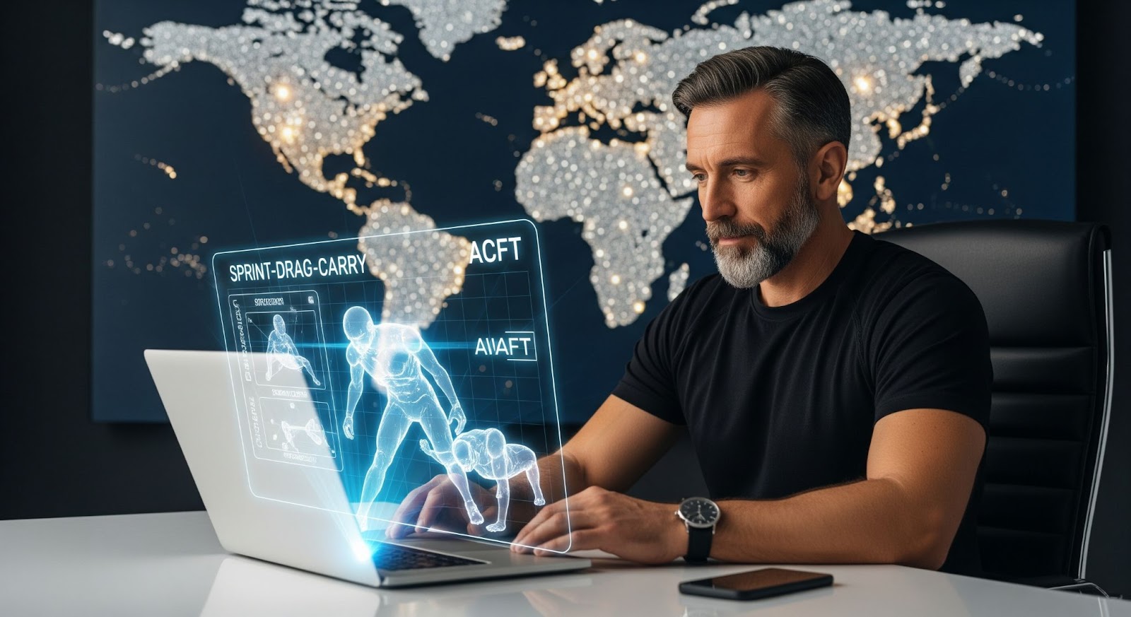 A Man looking at the ACFT SCore Calculator