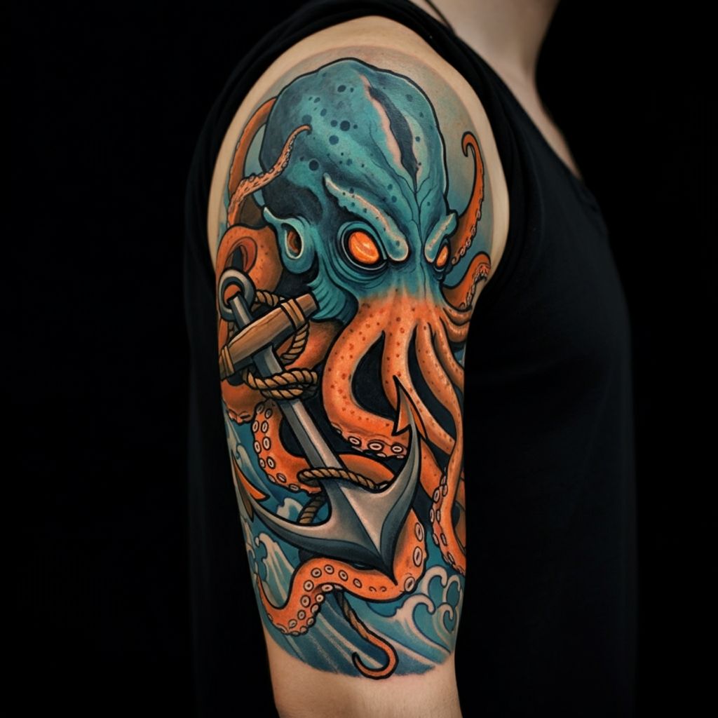 Kraken Tattoo on shoulder 