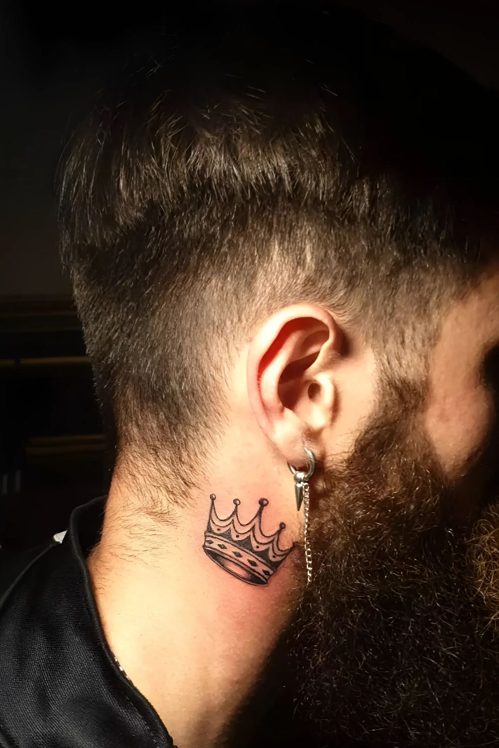 Regal Crown Neck Tattoo