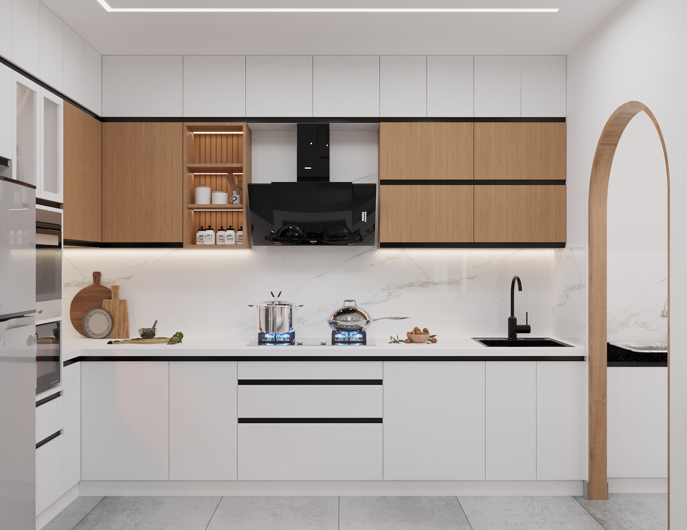 straight line kitchen interior designs