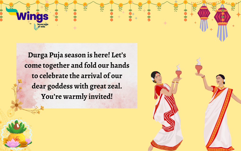 Maa Durga Puja Invitation Message
