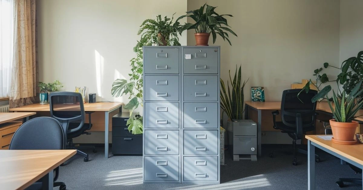 abiotic factor stuck in office blocked by filing cabinet