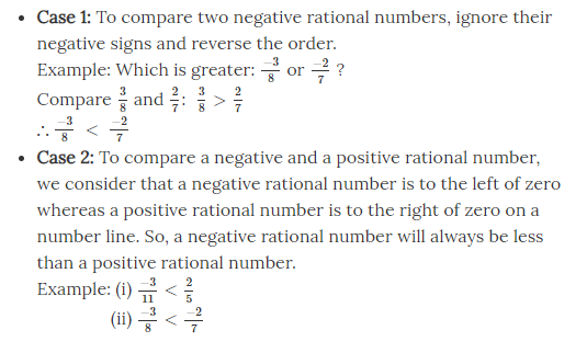 Comparison of Rational Numbers