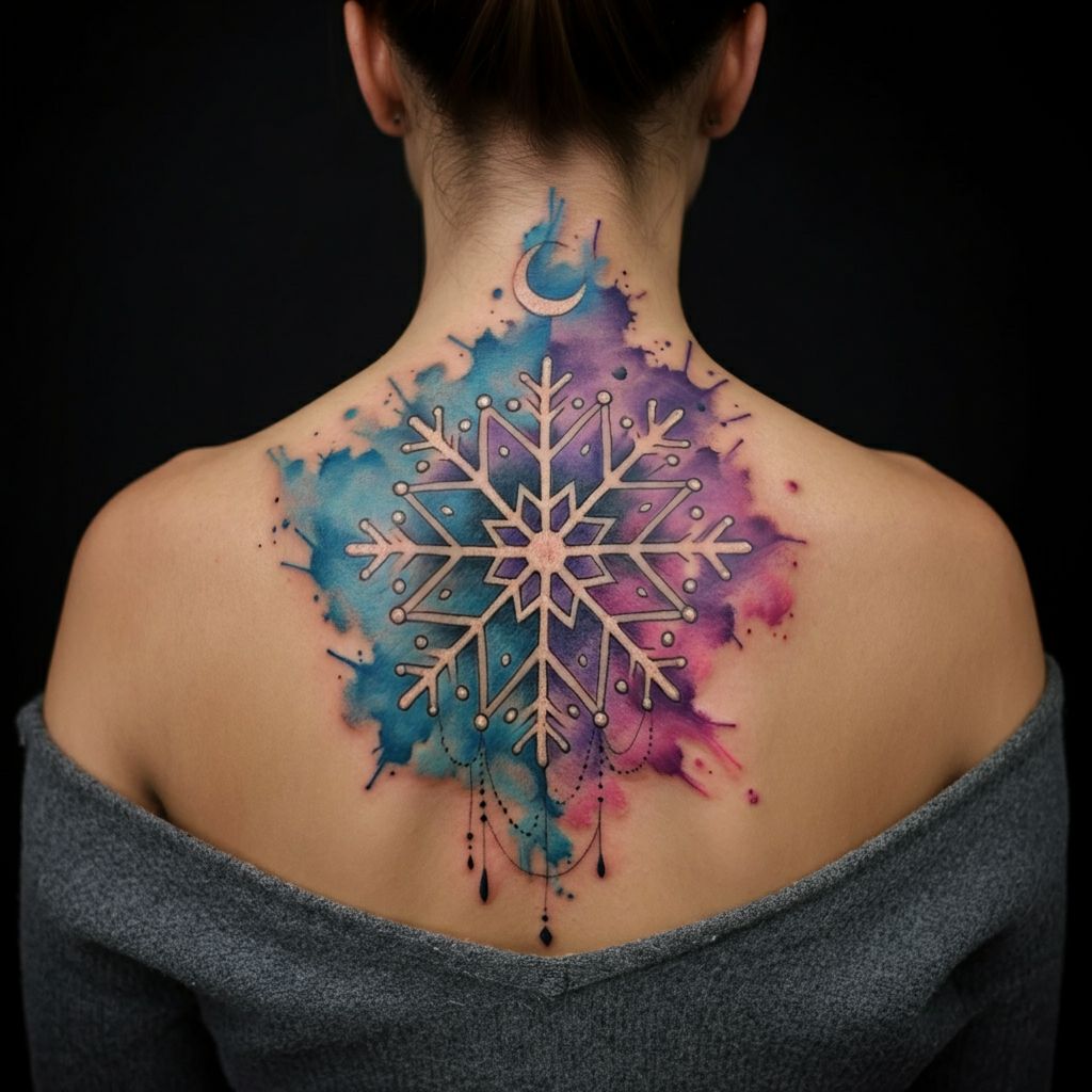 Snowflake Tattoo on back