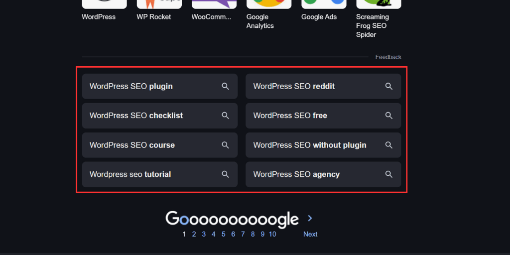google serp related