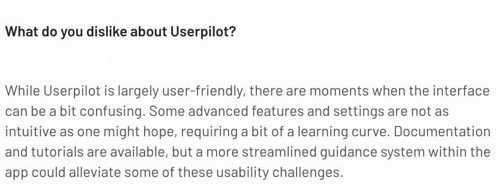 G2 review of one of Userpilot's user