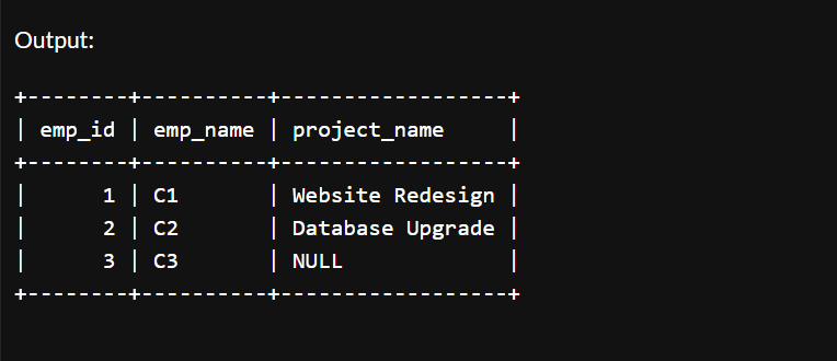 LEFT JOIN and there are no matching rows in the right table