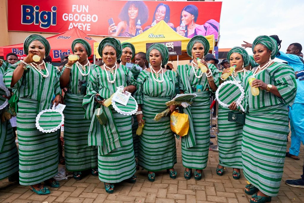 women in aso oke at ojude oba