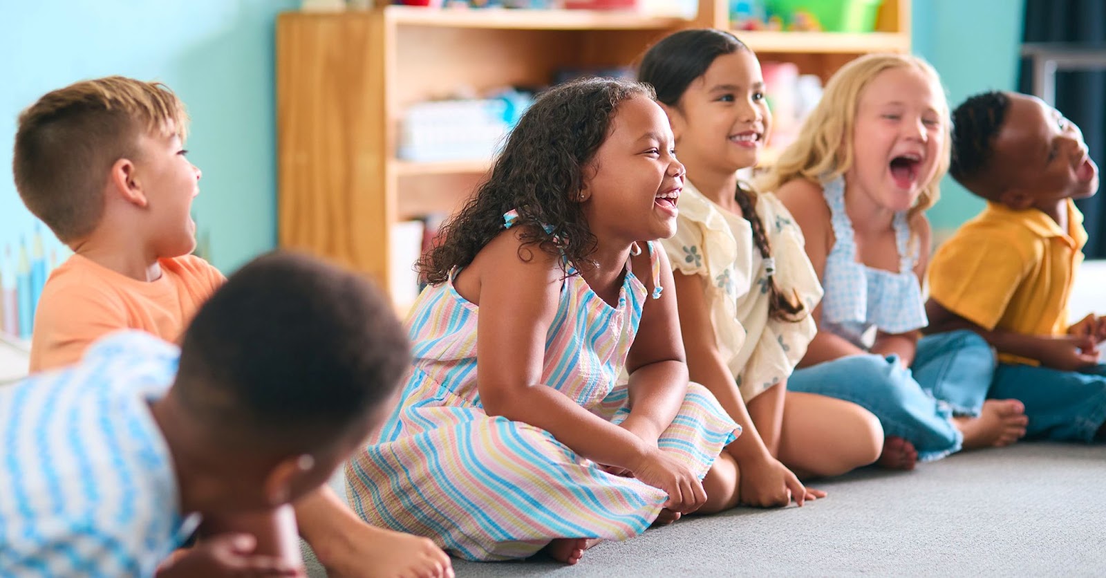 Smiling children in one of the states providing above average education.