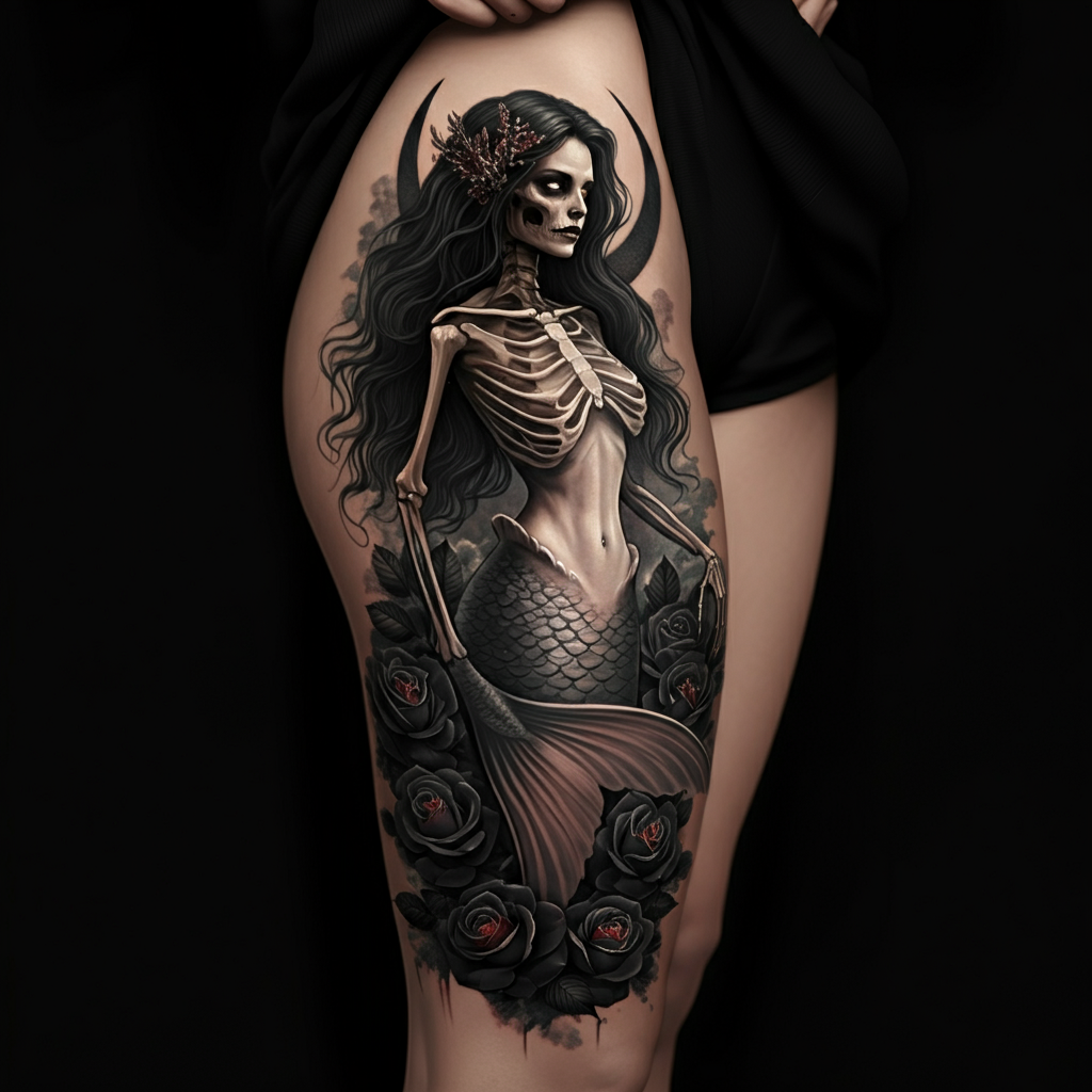 Mermaid Tattoo on thigh 