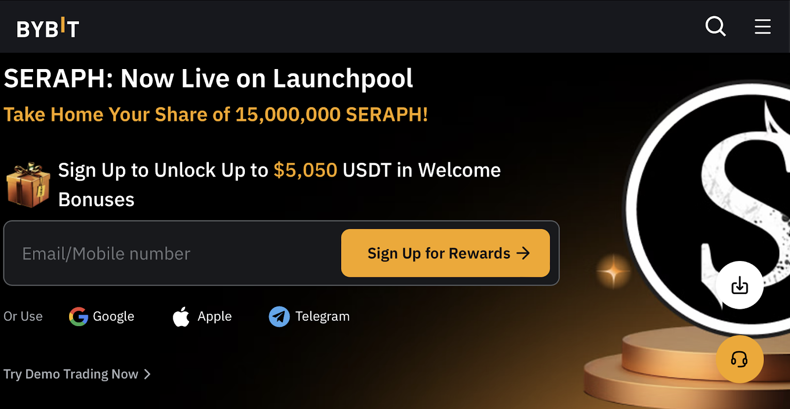 Bybit homepage