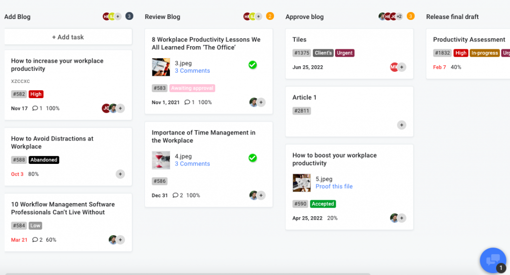 ProofHub Content Task Management