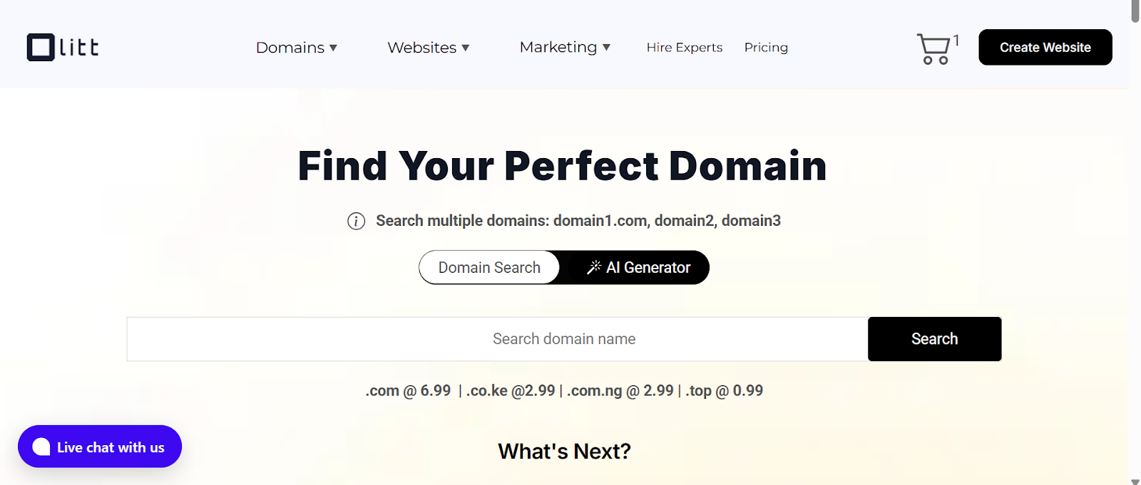 a screenshot of Olitt, a WordPress alternative