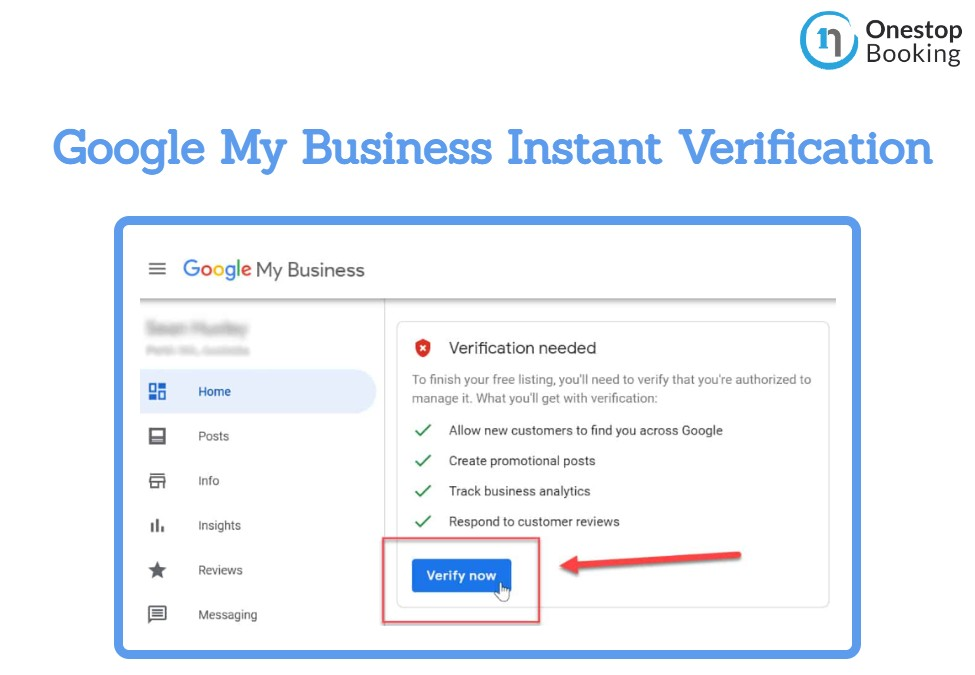 Google My Business Instant Verification, onestop