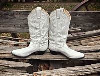 Vintage White Cowgirl Boots Justin Cowboy Boots Women's Size 7.5 B