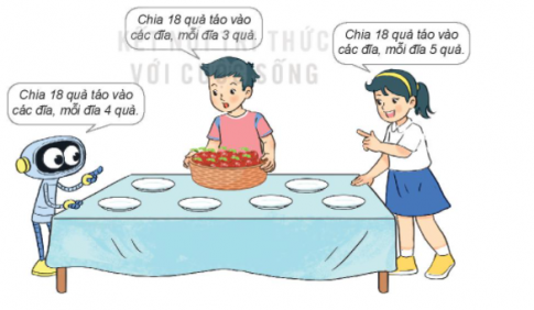 BÀI 25. PHÉP CHIA HẾT, PHÉP CHIA CÓ DƯ Hoạt độngBài 1: Tính.Giải nhanh:Bài 2: Cách chia táo của bạn nào cho ta phép chia hết? Cách chia táo của bạn nào cho ta phép chia có dư?Phép chia của bạn nam cho ta phép chia hết, phép chia của rô-bốt và bạn nữ cho ta phép chia có dư.Luyện tập