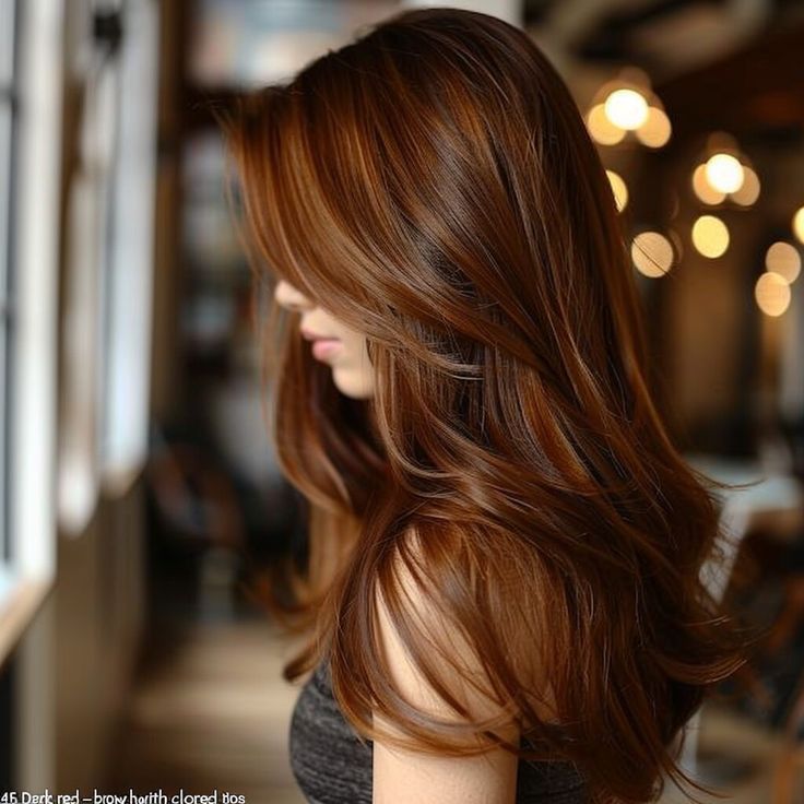 Subtle Auburn Highlights on Brown Hair