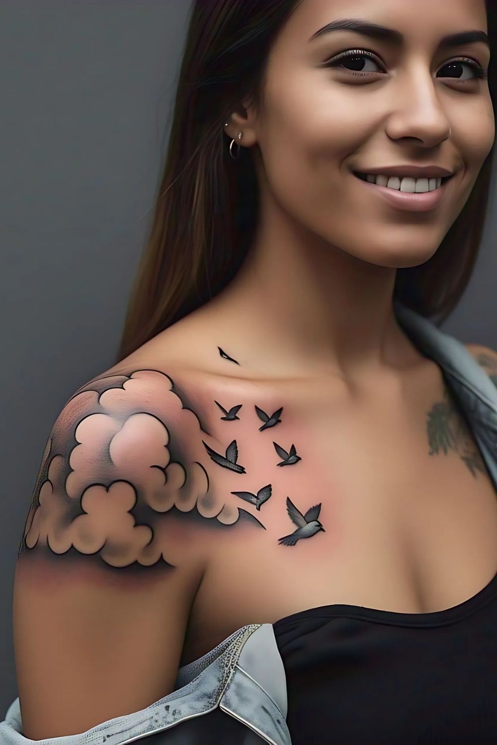 Cloud with Flying Birds Shoulder