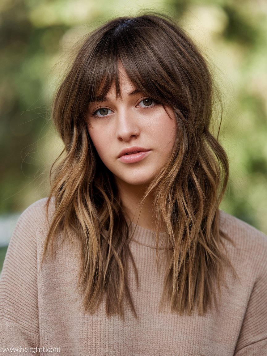 25. Shaggy Layers with Bangs