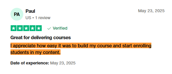 Teachable testimonials