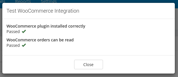 Test integration results