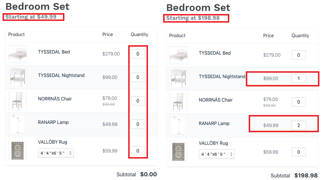 Product Bundle Pricing example