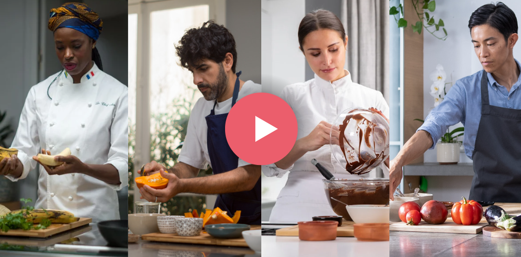 plateforme de cours vidéo avec des chefs pour apprendre à cuisiner