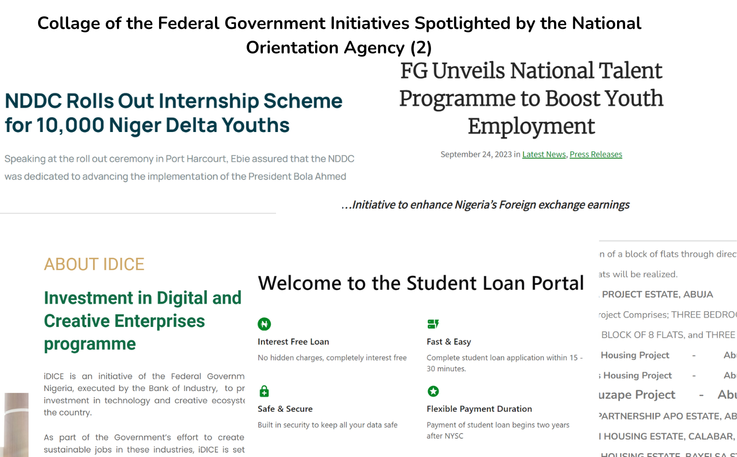 FACT CHECK: The FG Initiatives Spotlighted by the National Orientation Agency are True