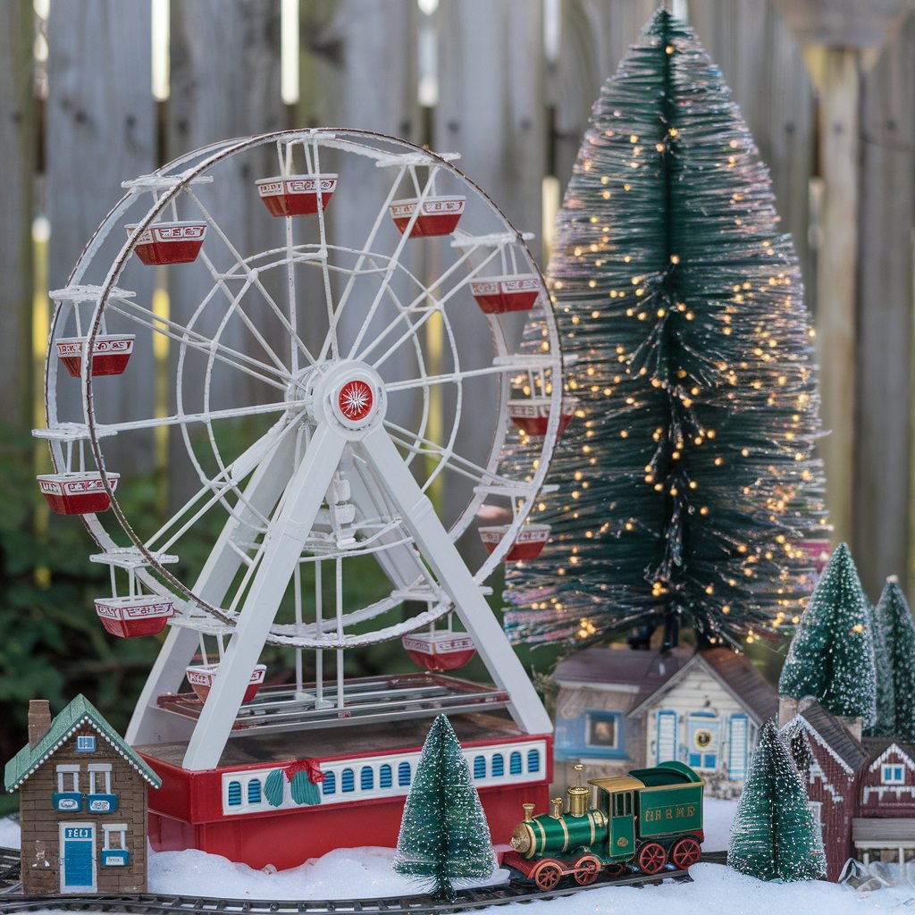 Ferris Wheel Christmas Tree with Train and Village Temu