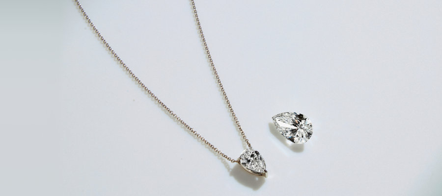 Pear Cut Lab Grown Diamond Necklace