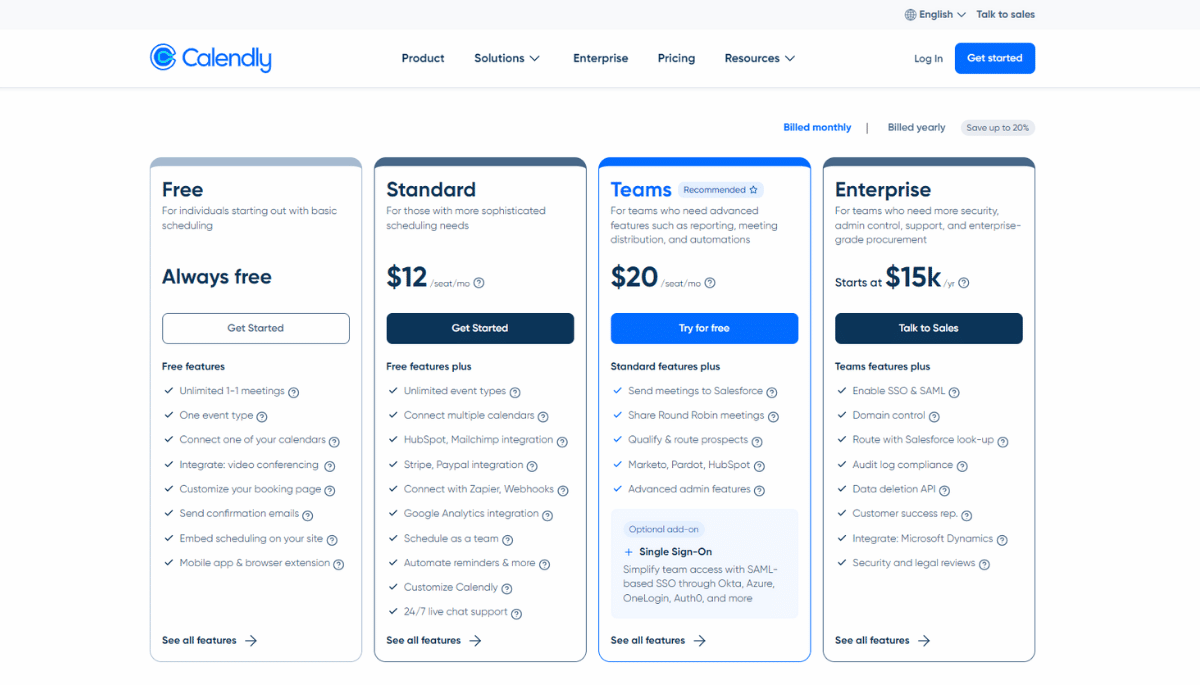 Calendy Pricing