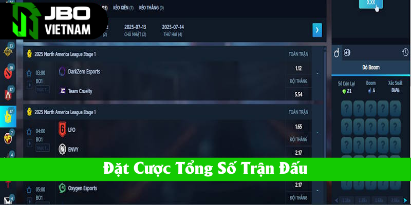 Vé cược tổng số trận rất phổ biến trong Rainbow 6