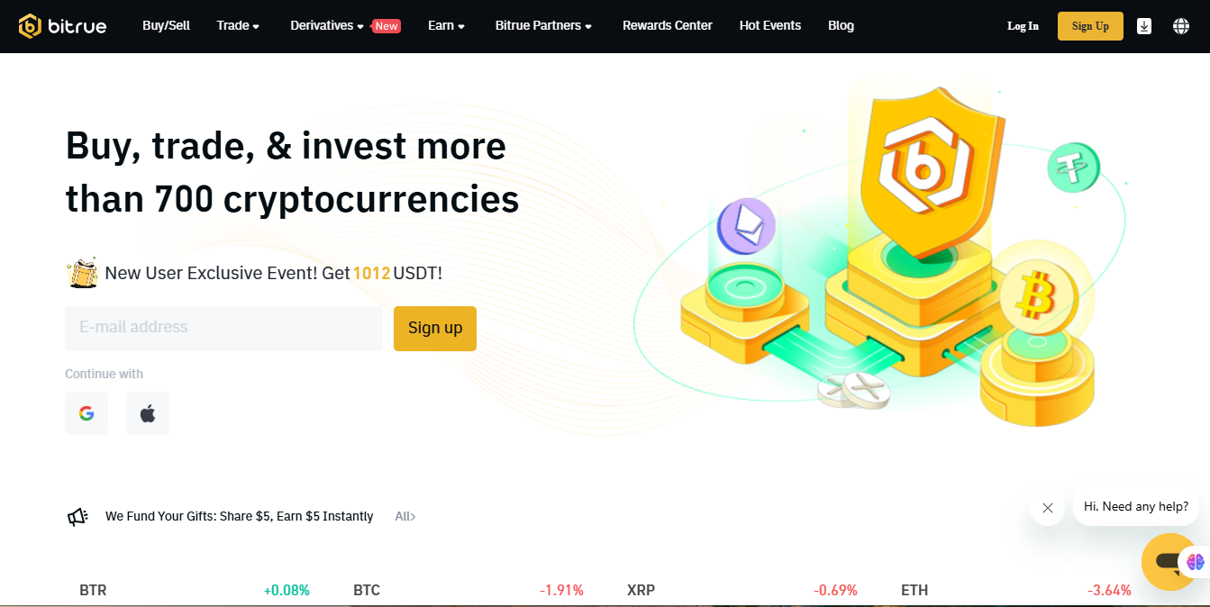 Bitrue homepage