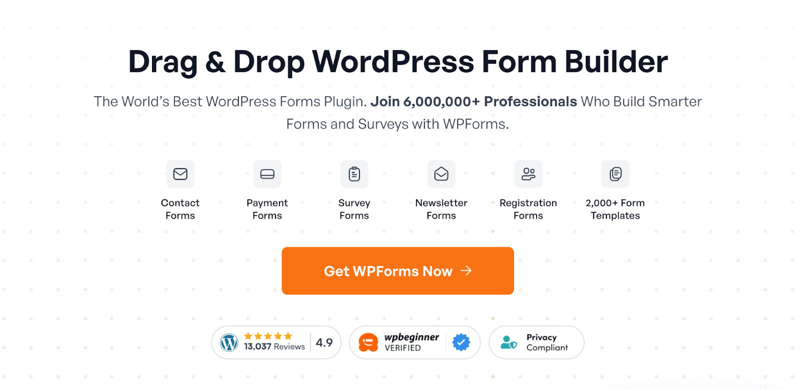 WPForms landing page