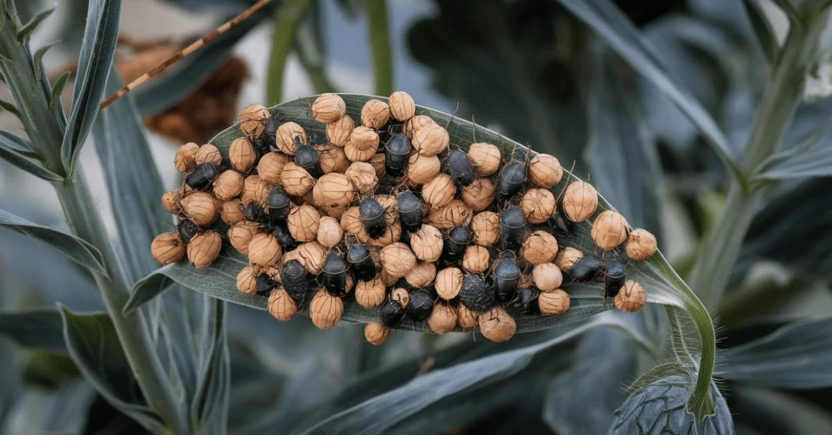 tiny black bugs look like poppy seeds​