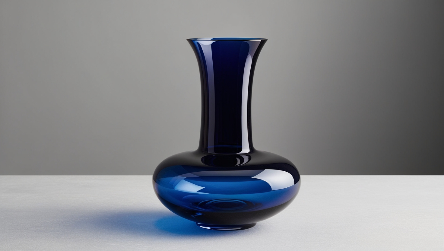 Dansk Dark Blue Glass Vase Ground Pontil