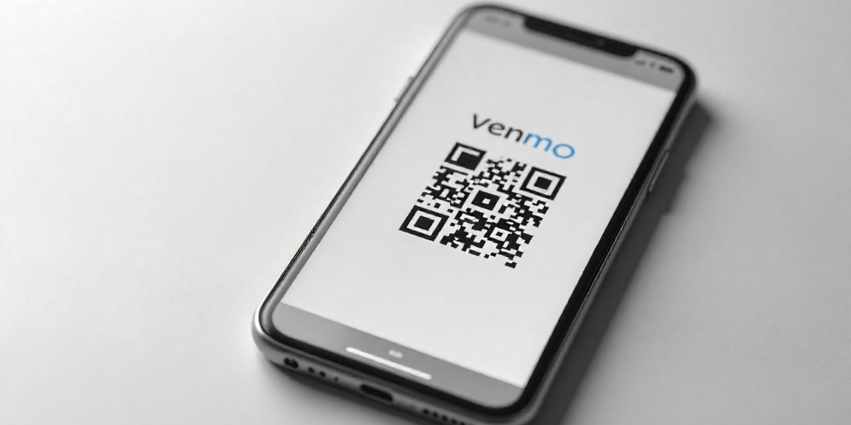 A Venmo QR Code displayed on a phone screen.