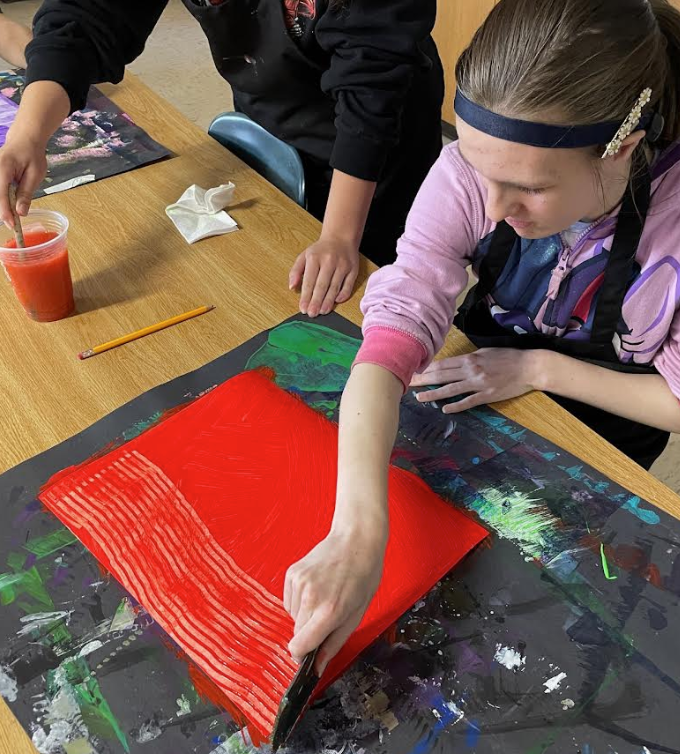 image of a student in art class