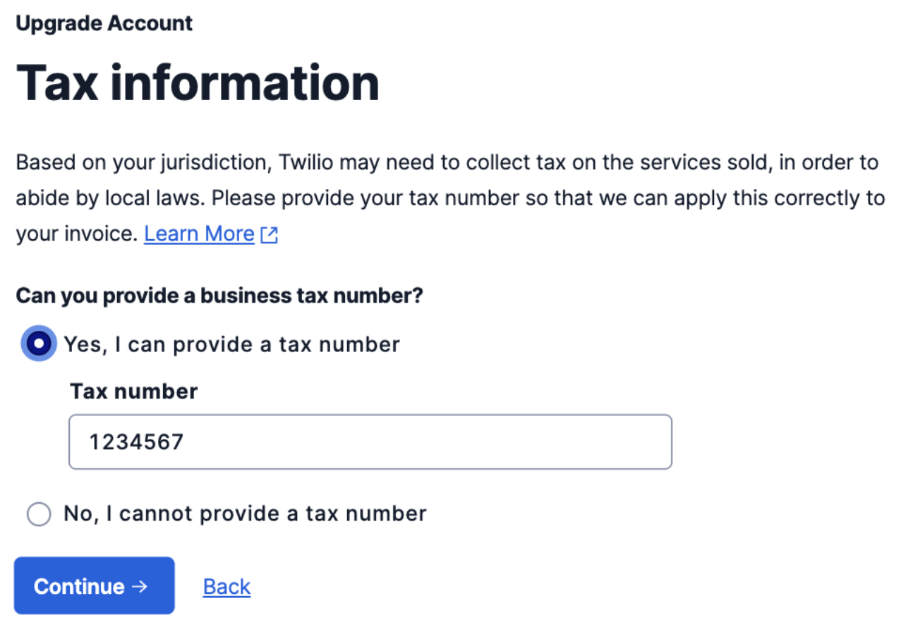 Screenshots of twilio's business verification process
