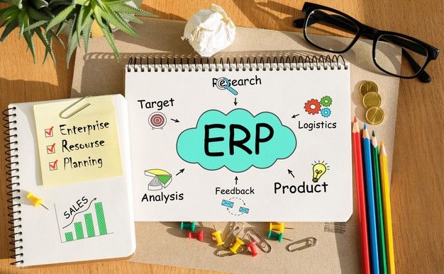 Notebook-Com-Ferramentas-E-Notas-Sobre-Erp-Conceito