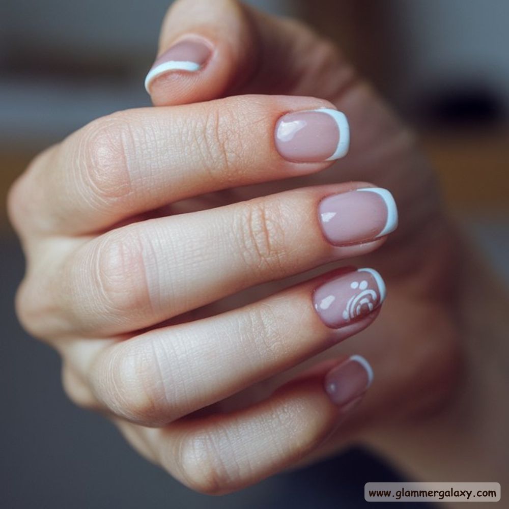 Neutral Nails having Bare French Manicure
