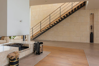 Free Contemporary flat with stairs and firewood Stock Photo
