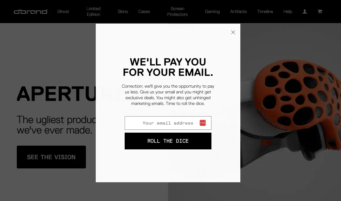 Dbrand popup tool example