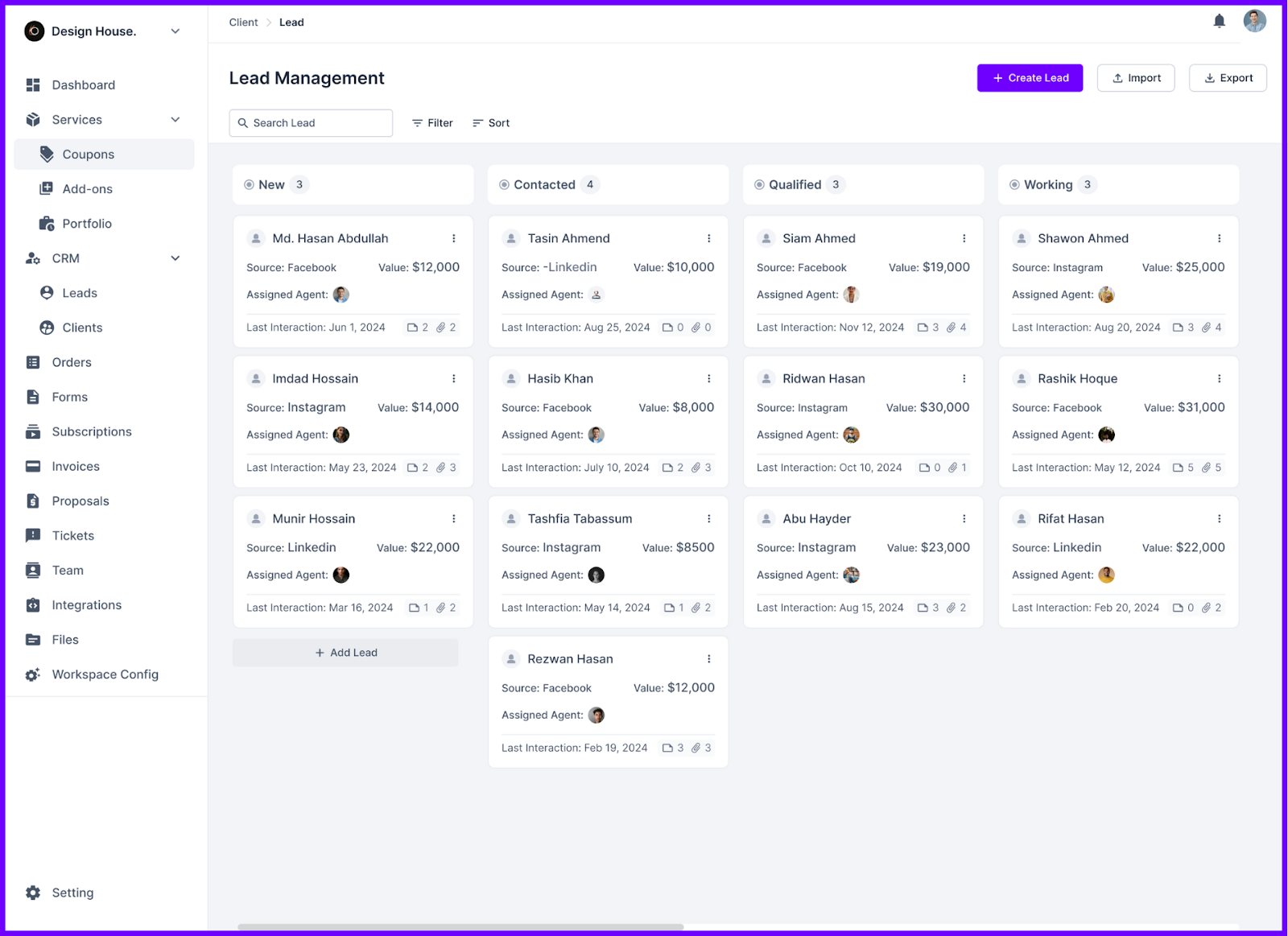 Agency Handy Lead Management-Kanban