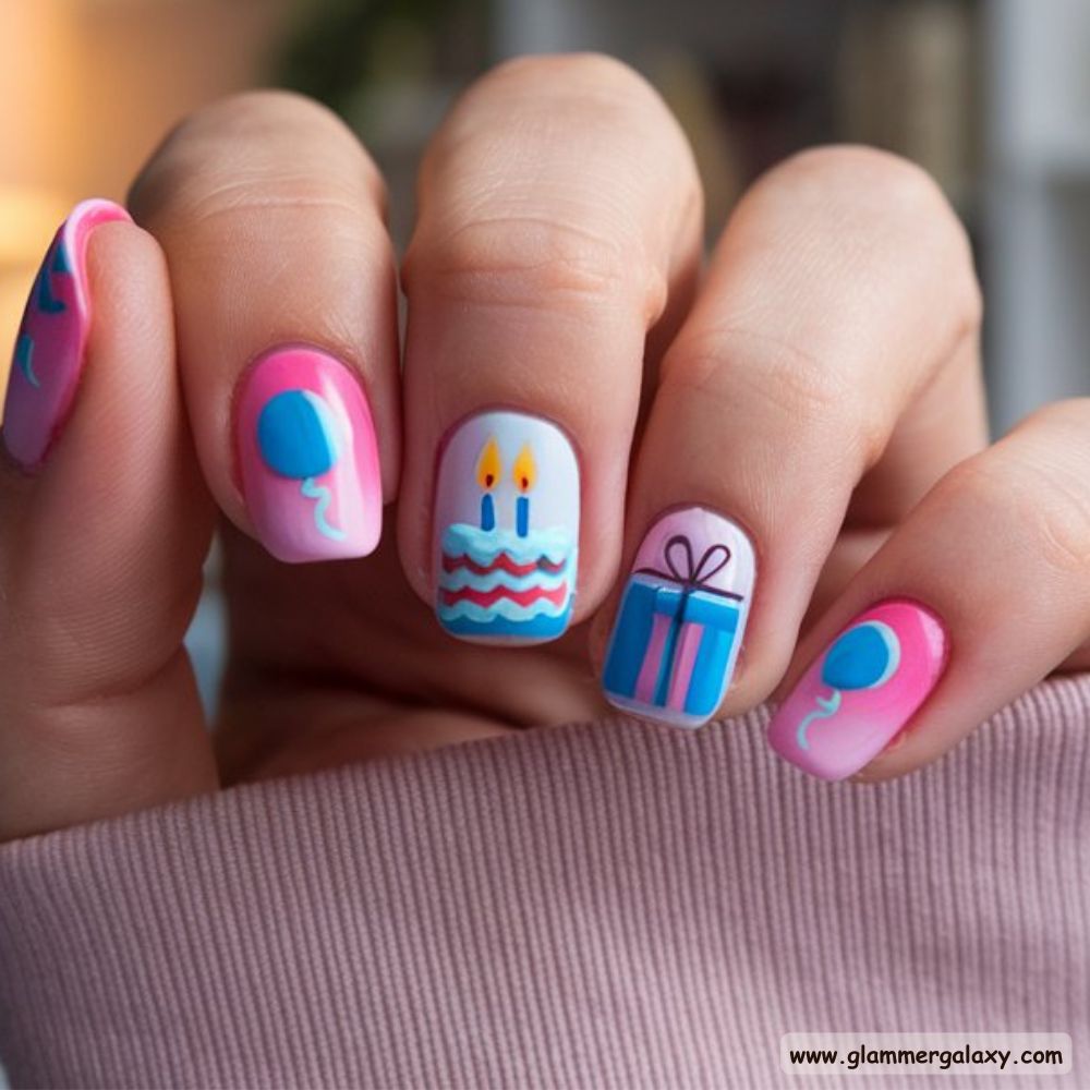 Birthday Nail Designs having Birthday-Themed Nail Art





